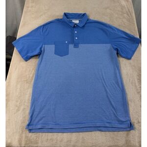 Linksoul Tempus Fugit Almaden Country Club Golf Shirt Mens XL Striped Polo S/S